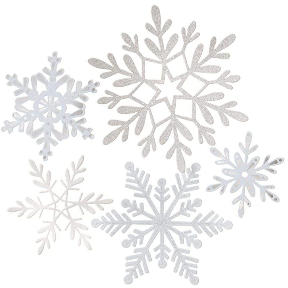 Martha Stewart White and Silver Snowflake Decor